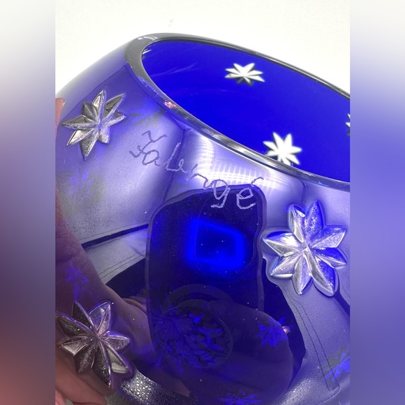 Fabergé Cobalt Blue Crystal Votive Candle Holder - Picture 3 of 8